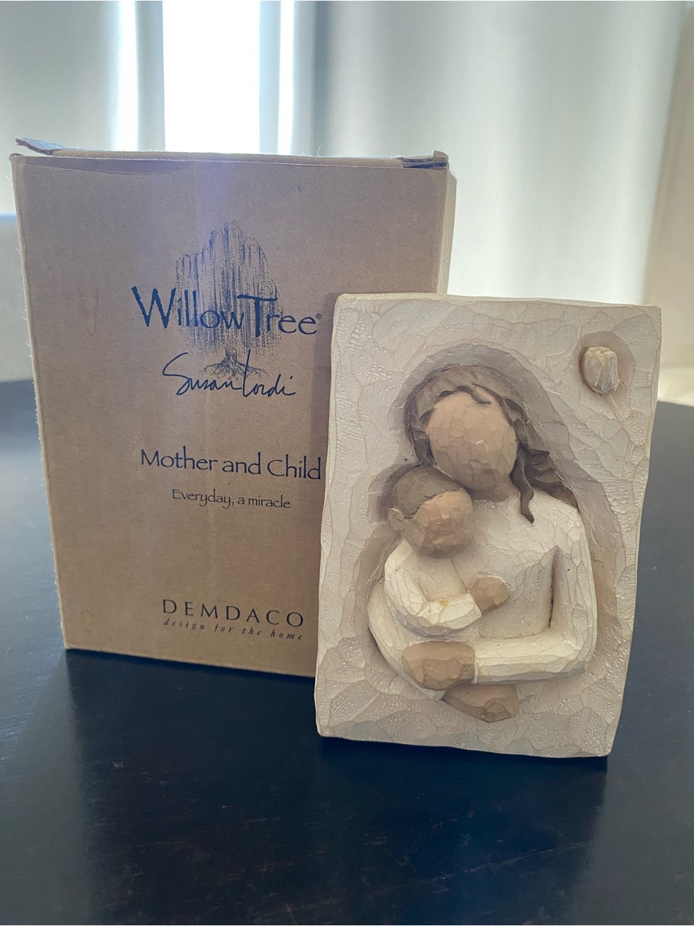 Willow Tree Mother and Child Plaque in Beige and Cream
